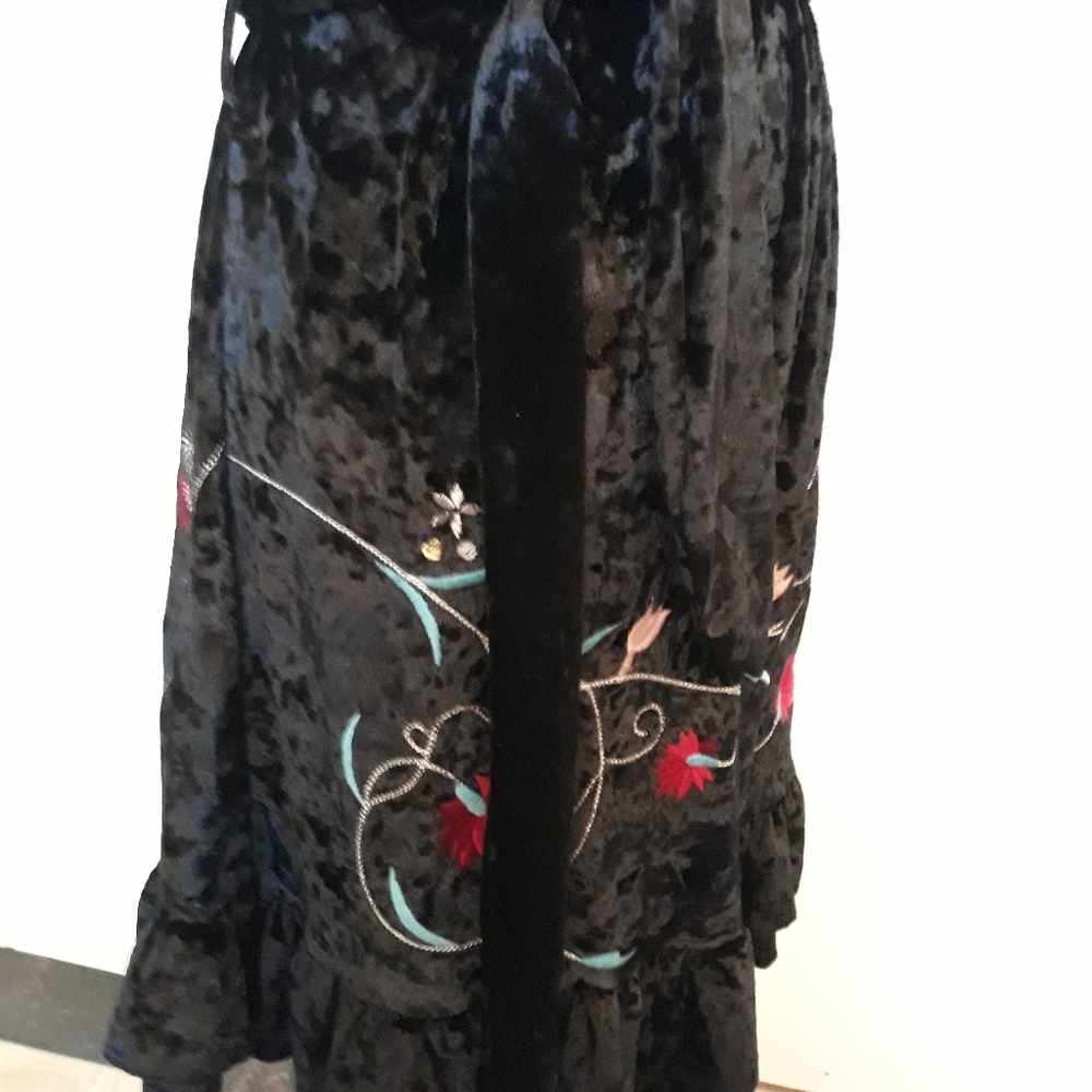 🖤❤Umgee USA Black Crushed Velvet Off Shoulder Dress Size Large - Picture 6 of 8
